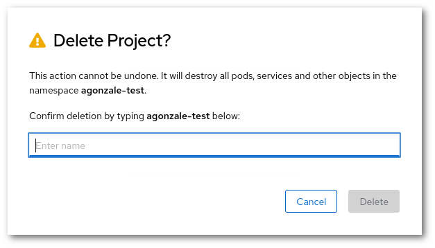Project name dialog