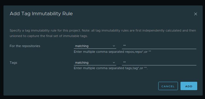 Add tag Immutability