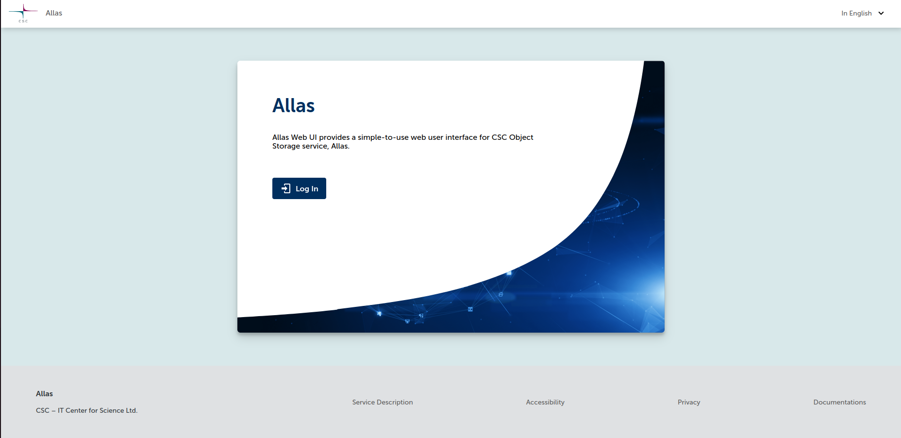 Allas Web UI Login