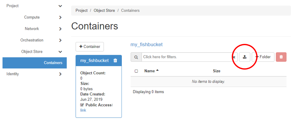 "Objektin lataaminen palveluun"