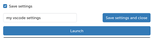 saving settings in form