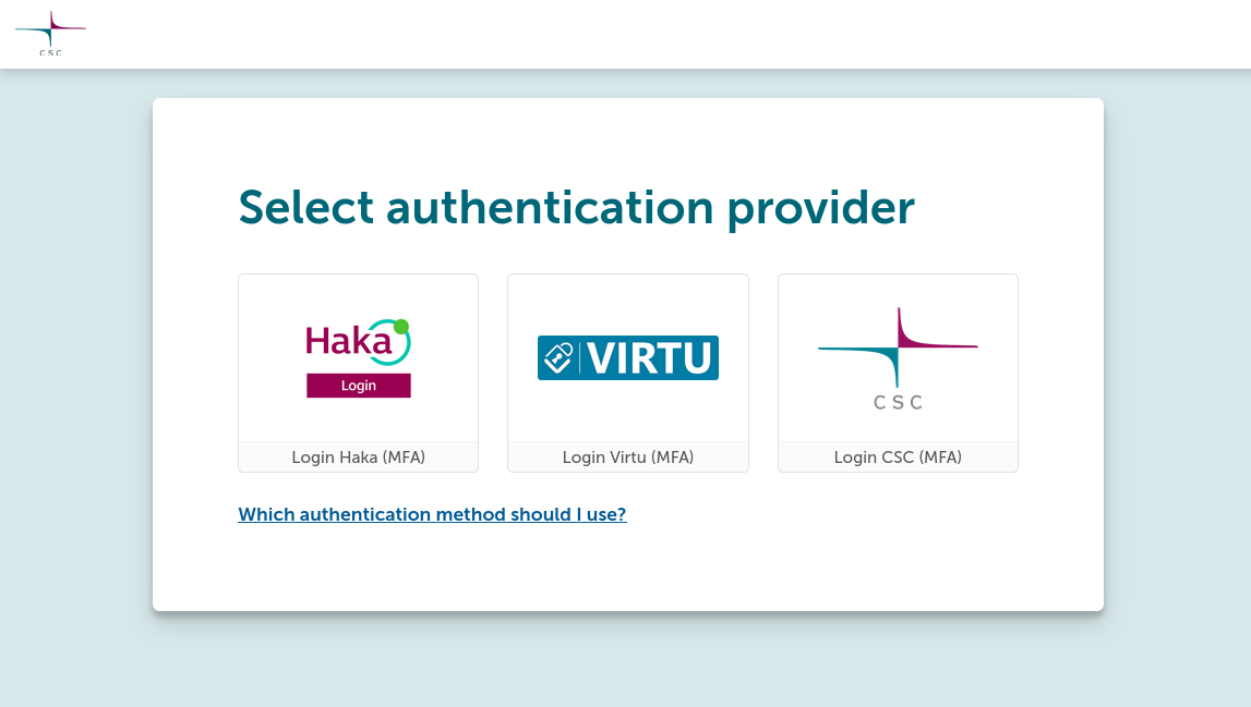 Puhdin selainkäyttöliittymän kirjautumissivu