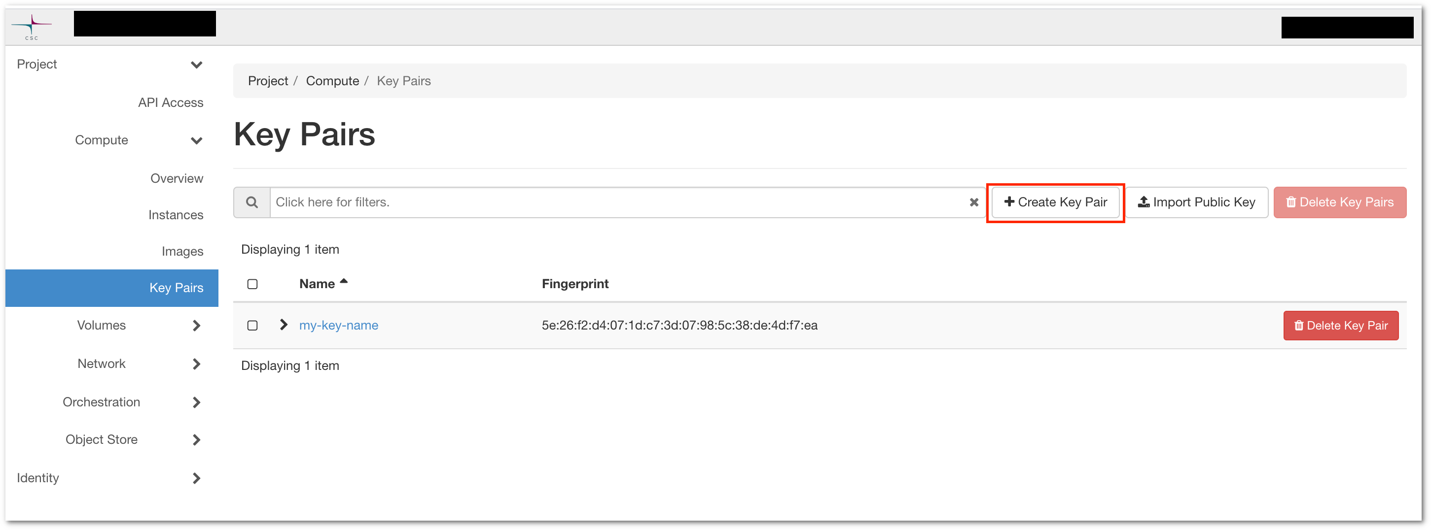 Access & Security -alisivu cPoudan selainkäyttöliittymässä