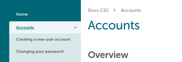 Navigaatio muutosten jälkeen