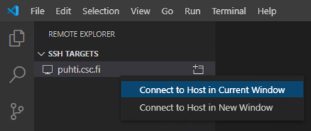 Connecting to a host in VSCode