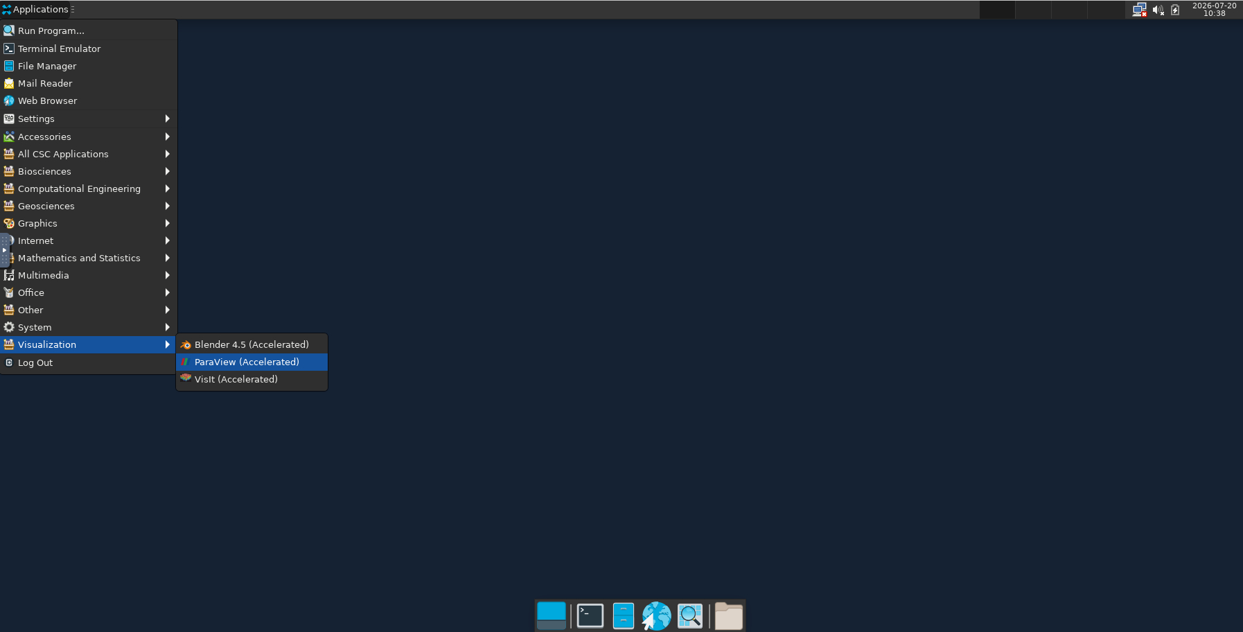 Launching ParaView in Roihu web interface accelerated desktop Launching ParaView in Roihu web interface accelerated desktop